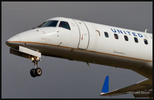 United Express on final at the Quebec Jean-Lesage international airport. 