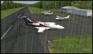 Le Phenom 100 clearing the runway in Sekiu, Washington State.