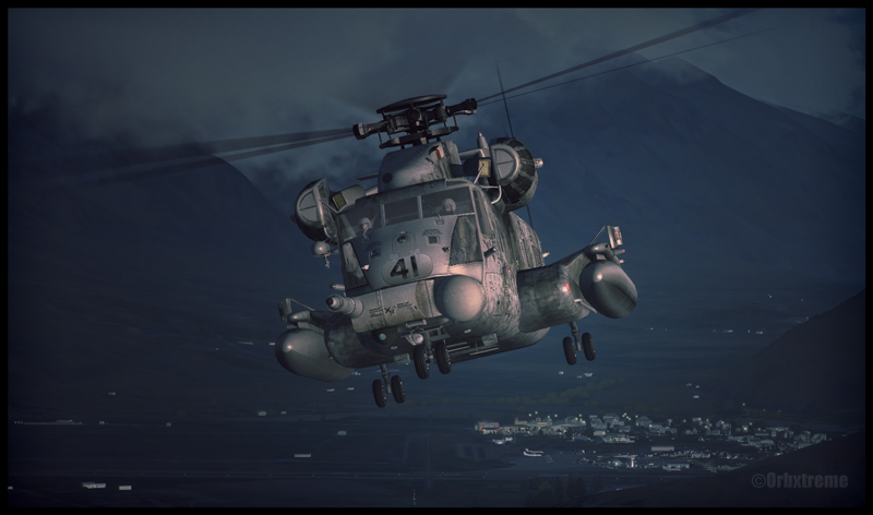 Sikorsky MH-53 au décollage de Queenstown en Nouvelle-Zélande