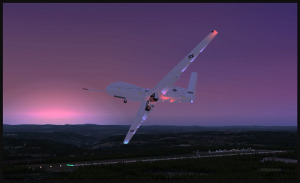 RQ-4B Global Hawk turning in base for the Williams Lake airport, Canada (FSX)