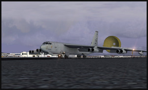 Boeing B-52 and the parachute on the arrival at Anchorage (FSX)