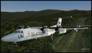 De Havilland Dash 7 airborne from Kagi