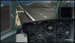 Canadian C-130 parking on the deck of the USS Enterprise