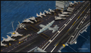 Canadian C-130 parking on the deck of the USS Enterprise aircraft carrier