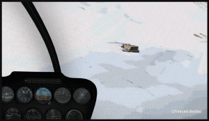 R66 helicopter approaching the Refuge de l'Argentière DZRA FSX