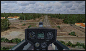 DG-808S sailplane on short final for runway 35 in Parry Sound (fsx)