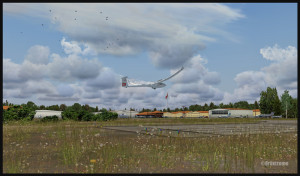 Glider DG-808S over threshold 35 Parry Sound (fsx)