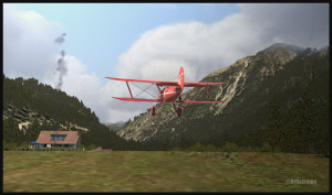 Waco en courte finale pour Bear Gulch WA38 (fsx)