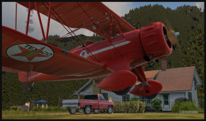 WACO atterrissant à Bear Gulch WA38 (FSX)