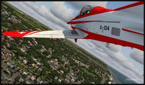 A Pilatus PC-21 aircraft over Shoreham, United Kingdom