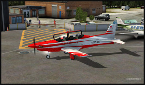 Pilatus PC-21 on the Fairoaks airport (FSX)