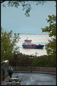 Ship photography: the YM Saturn, owned by Yilmar, is approaching Quebec City in 2014