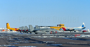 Six Canadian CF-18s, one Lockheed Electra Ice Patrol aircraft, a Dash-7 and a T-33 in Iqaluit