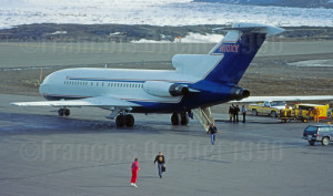 Occidental Petroleum B-727 N10XY en escale à Iqaluit en 1990, en provenance d'Europe