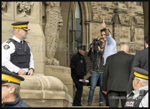 The new Prime Minister-designate Justin Trudeau as he prepared to enter the Ottawa Parliament on October 20th 2015