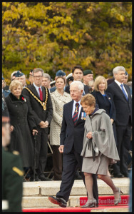 The Governor General of Canada, David Johnston, and his wife at the National War Memorial in Ottawa on October 22nd 2015