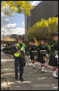 Parade de membres de l'unité d'infanterie Argyll and Sutherland Highlanders à Ottawa 2015