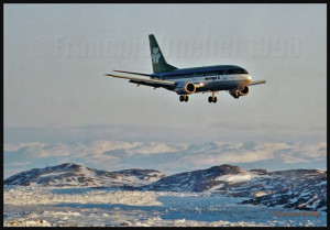 Aer Lingus B-737 on final in Iqaluit in 1990