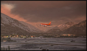 B-737 de CP Air en approche pour l'aéroport de Juneau en Alaska