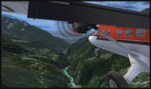 A Twin Otter aircraft is on descent from Syangboche towards the Lukla runway