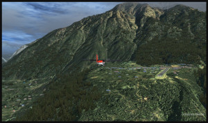 A Twin Otter aircraft is on approach for runway 06 at Lukla