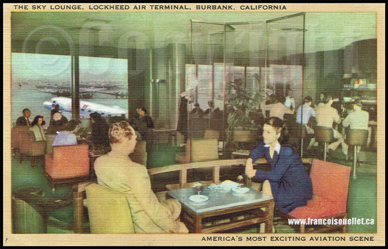 Sky Lounge, Lockheed Air Terminal sur carte postale aviation