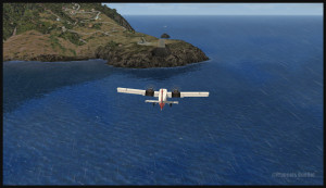 30314 A Twin Otter aircraft is on long final for Saba (FSX)