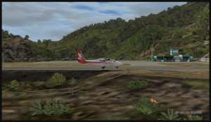 30317 A Twin Otter aircraft is arriving in Saba (FSX)