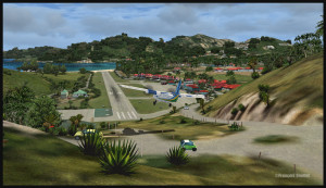 40015 A Solomons Twin Otter is on final for runway 10 at St Barths TFFJ (FSX)