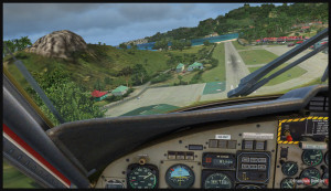 40016 The Twin Otter is now on short final for runway 10 in St Barths TFFJ (FSX)