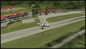 40022 A Solomons Twin Otter leaves the runway at St Barths TFFJ (FSX)