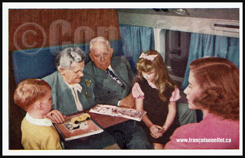 DC-6 Mainliner 300 and passengers on an aviation postcard