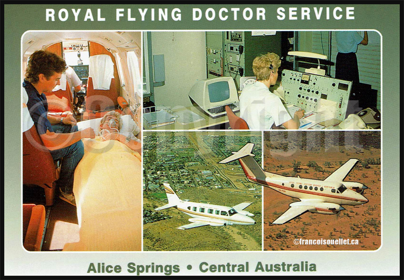 Royal Flying Doctor Service of Australia sur carte postale aviation