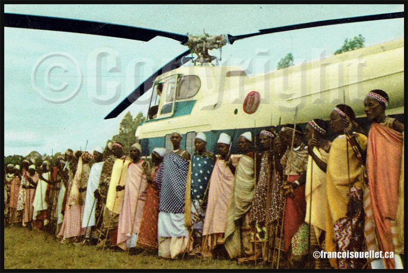 Voyage du roi au Congo sur carte postale aviation
