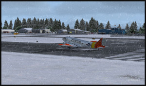 DC-3 at the Homer (PAHO) virtual airport in Alaska (FSX)