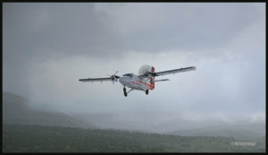 Un DHC-6 Twin Otter virtuel en route pour Kokoda après un feu sur le moteur droit au départ de Yongai (KGH) en Papouasie Nouvelle-Guinée PNG (FSX)