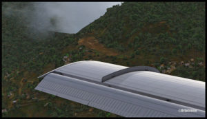 Un DHC-6 Twin Otter virtuel en approche pour la piste bosselée de Yongai (KGH) en Papouasie Nouvelle-Guinée PNG (FSX)