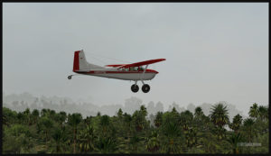 Un Cessna C-185F virtuel en route pour l'aéroport de Kosipe (KSP) en Papouasie Nouvelle-Guinée PNG (FSX)