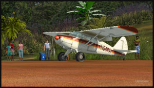 A Virtual Piper Pacer on the Ononge curved runway in Papua New Guinea PNG (FSX)