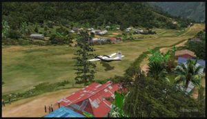 Un DHC-4 Caribou au sol à l'aéroport de Tapini (TAP) en Papouasie Nouvelle-Guinée PNG (FSX)