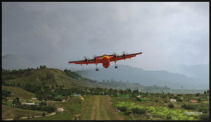 Un De Havilland DHC-7 virtuel au décollage de Woitape (WTP), Papouasie Nouvelle-Guinée, (FSX)