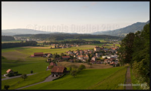 Gruyeres region in the sunset, Switzerland 2013