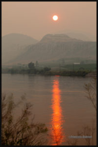 The Kamloops region in British-Columbia, when numerous forest fires were raging 2014.