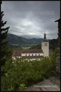 Vue à partir du Château de Gruyères, Suisse, en HDR 2013