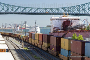Le Port de Montréal et les wagons avec conteneurs en 2016. Photo prise avec un Canon 5DSR