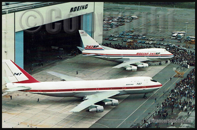 Boeing 747 et 747SP sur carte postale aviation