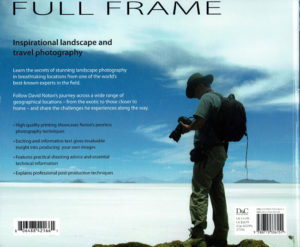 Back cover of the photography book "Full Frame" by David Noton