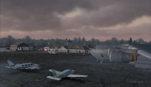 Avion militaire canadien C17-A à l'aéroport virtuel de Block Island (KBID) aux États-Unis (FSX)