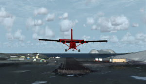 Twin Otter aircraft on final at Rothera, Antarctica.