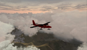 Twin Otter over the Andes climbing for17,000 feet